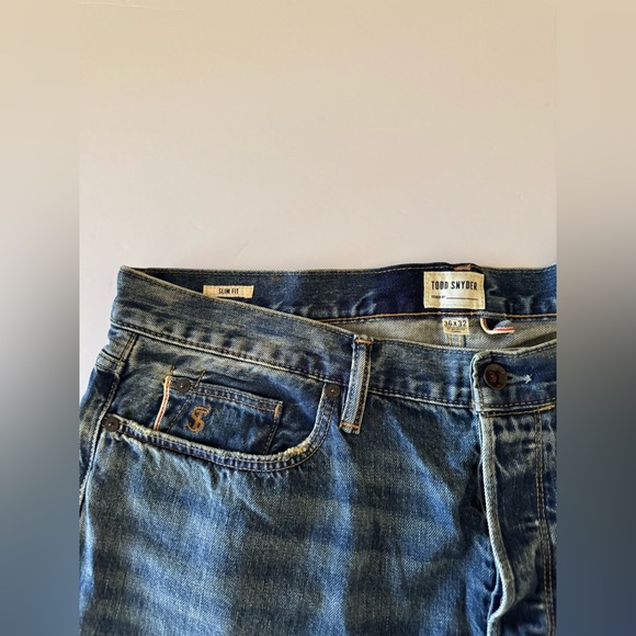 Todd Snyder Selvedge USA Jeans Blue Slim Fit Denim Button Fly Mens 36x32 Classic - Picture 3 of 15